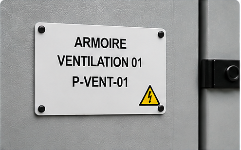 Plaques d'identification industrielle gravées